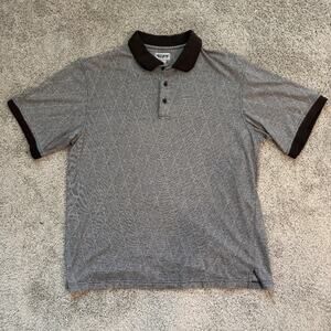 Windham Pointe Polo‎ Shirt Mens XL Gray/White Diamond Short Sleeve Collar